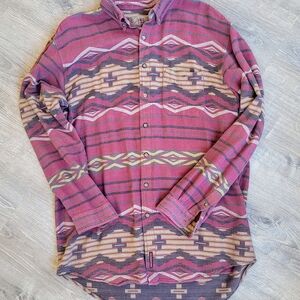 Men's Patterned Button-Up Shirt - Multicolor